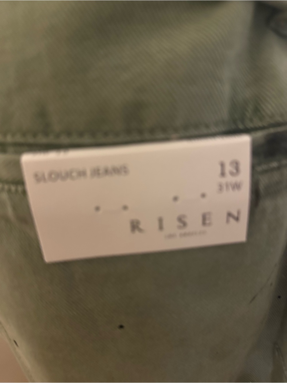 Risen Olive Green Slouch Jeans - Picture 4 of 5